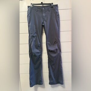 Prana Halle Convertible Pants Roll Up Tab Ankle Hiking Travel Nylon Grey 10 Tall